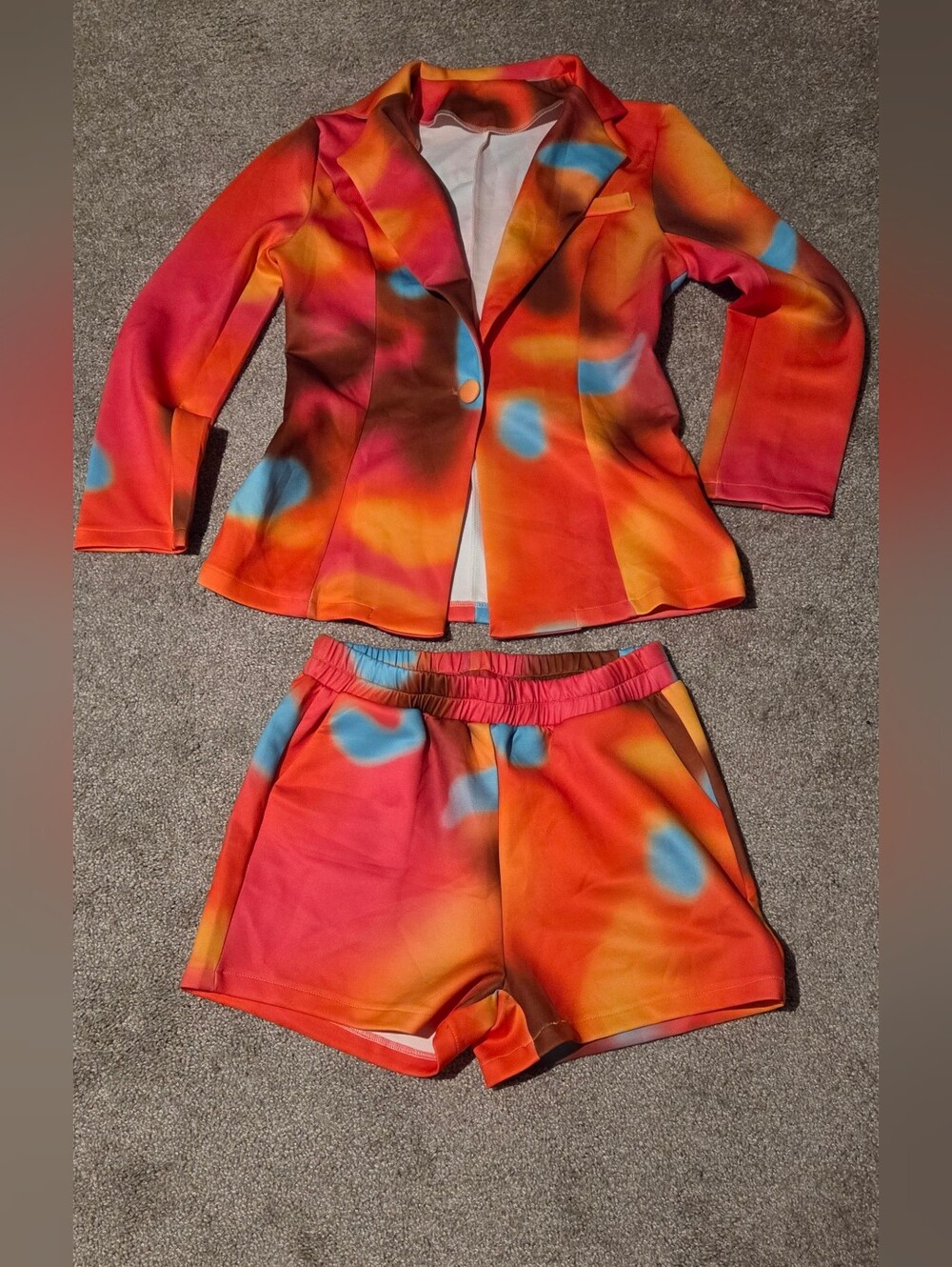 Vibrant Orange Tie-Dye Women’s Shorts